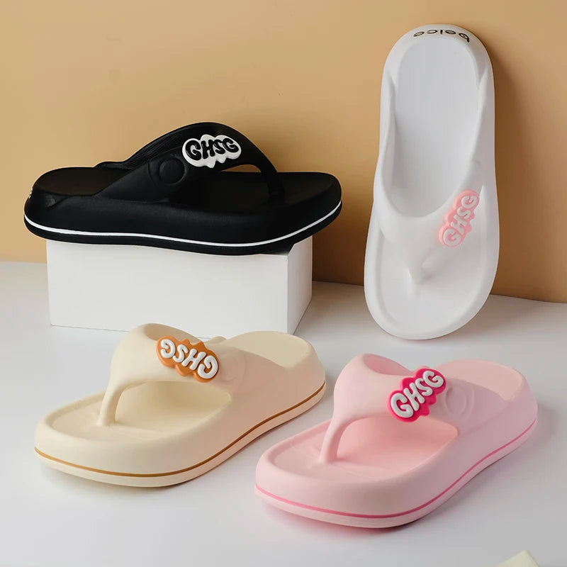 Solid Color Non-slip Leisure Couple Slippers Women Summer Beach Slippers Outdoor Women Flip Flops Breathable Beach sandals women (Available)