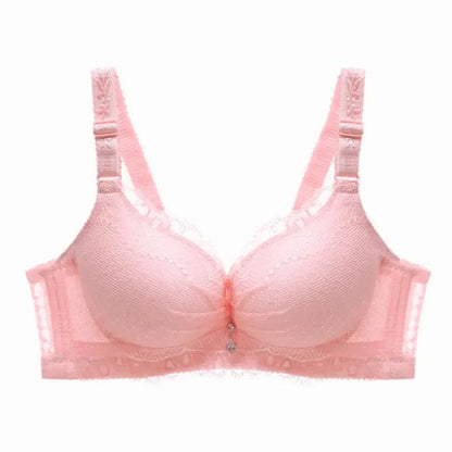 8CM Thickened Lace Push Up Bra Wire-Free for C/D Cup Ultra Soft Lift Bralette with Adjustable Straps, Plunge No Underwire Bra