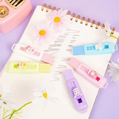Cute Cartoon Push-pull Pencil Eraser Creative Retractable Pupil Writing Error Correction Erasers Students Stationery Supplies