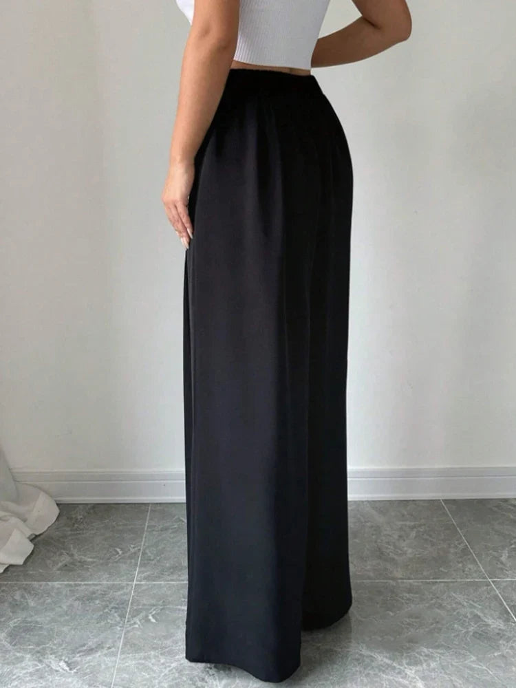 Fashionable Elegant High Waist Wide Leg Pants for Women Spring Summer Atmospheric Great Style Long Trousers (Available)