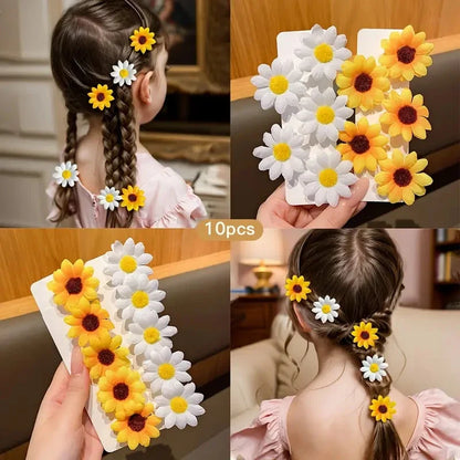 Girl Hair Clips Daisy and Sunflower Designs Mixed Color Polyester Flower  Daily Casual Wear Hairpin