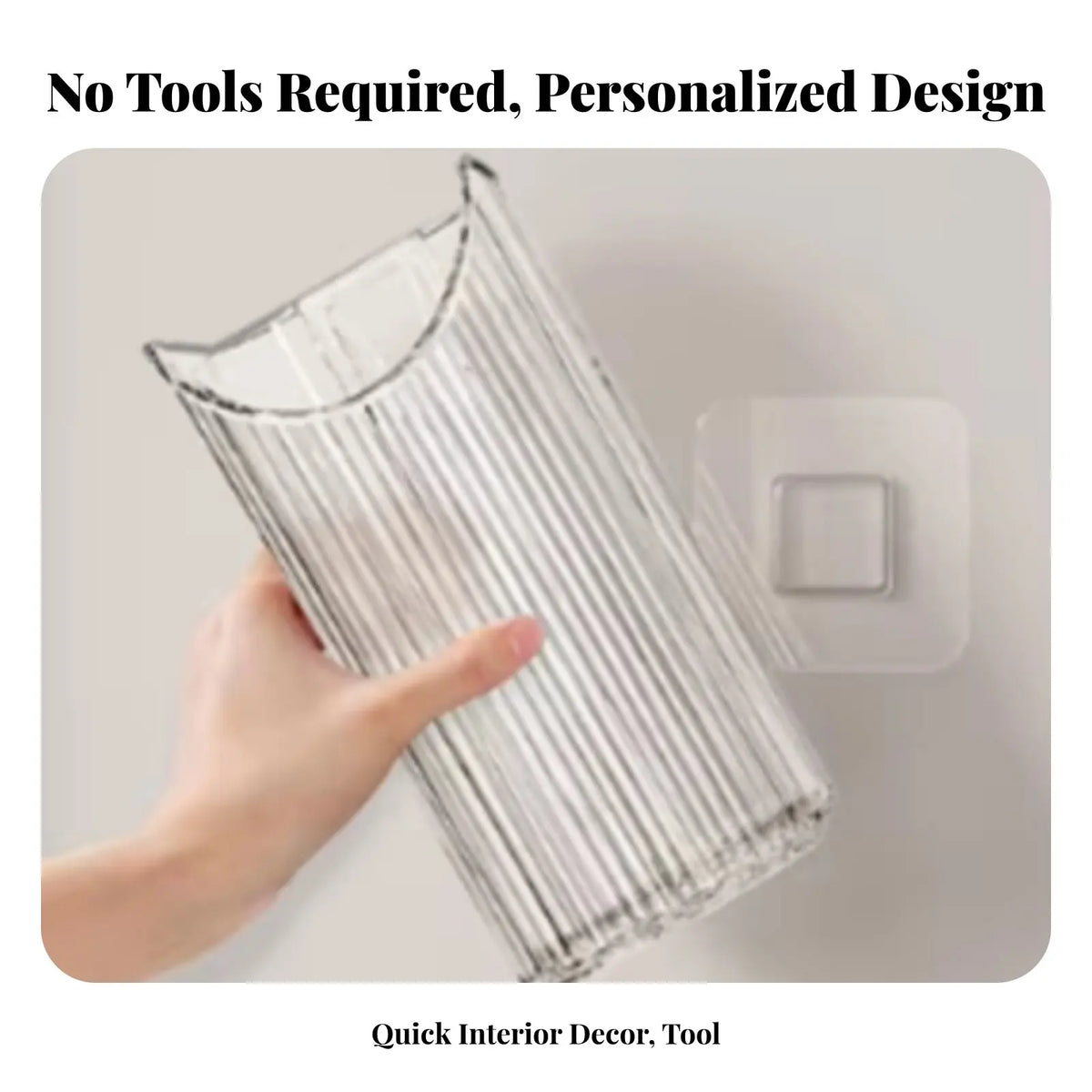 Adhesive Plant Holder No-Tools-Needed Installation Adhesive Ribbed Flower Holder Hydroponics Compatible Space-Saving (Available)