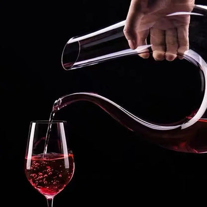 Luxury 1.2L U-shaped Wine Decanter Swan Design Crystal Glass Carafe Wine Aerator Transparent Wine Dispenser Party
