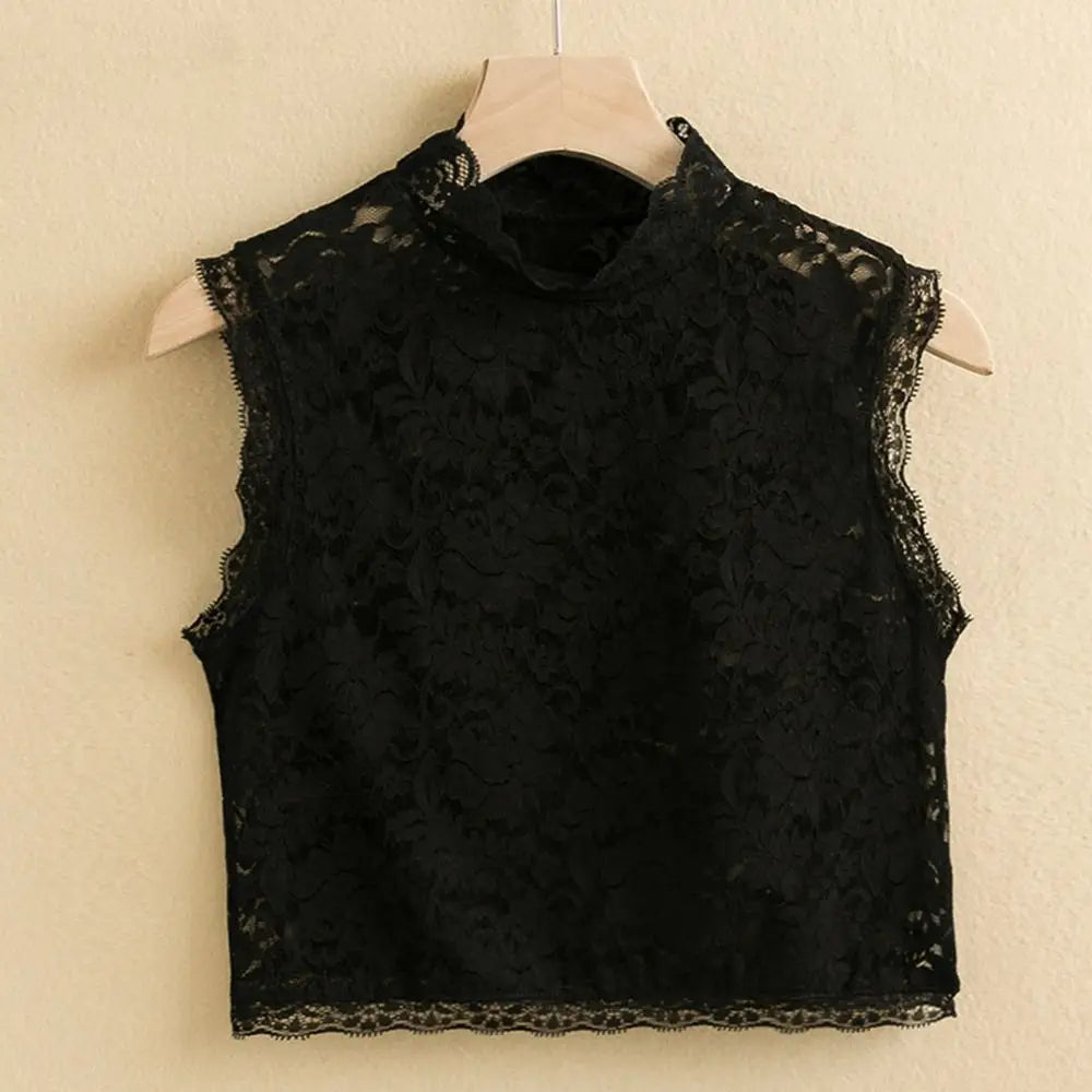 1PC Women Fake Collar White Black Lace Floral Detachable False Collar Blouse Shirt Removable Collar Tie Sweater Decoration