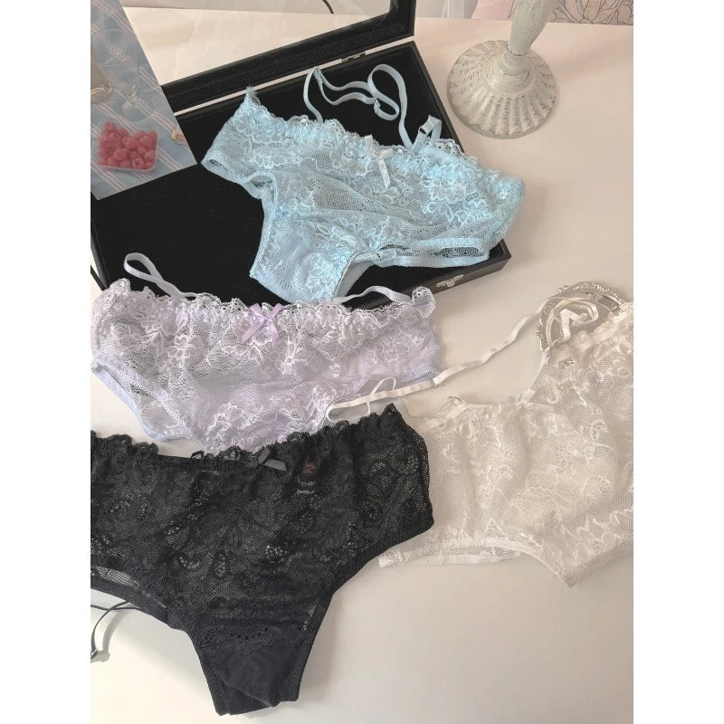 Elegant French Maid Style Lingerie Pure Desire Lace Plunge Bra Set Magic Lift Push Up Outward Expansion Gathering MOYISU Sexy AB