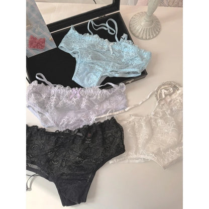 Elegant French Maid Style Lingerie Pure Desire Lace Plunge Bra Set Magic Lift Push Up Outward Expansion Gathering MOYISU Sexy AB