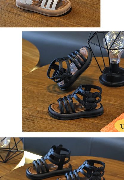 1-10Y Baby Girls Sandals Summer Children's New Cool Fashion Princess Cute Versatile Shoes for Students Flat Sandal Casual Shoe