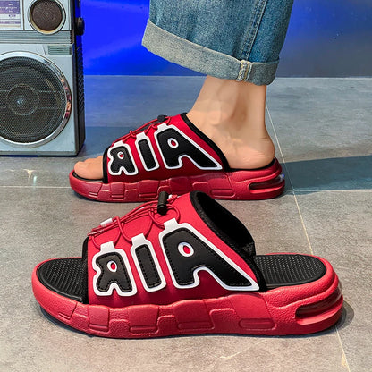 Fashion Luxury Men Slides Designer Platform Men's Cushion Slippers High quality Brand Slides For Man Beach Outdoor Sandals Men