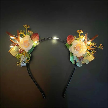 Christmas LED Light Antler Headband Cute  Christmas Party Atmosphere Decoration