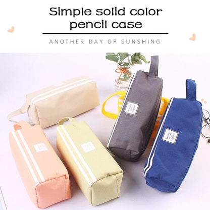 Large Capacity Pencil Cases Double Layer Simple Canvas Bags for Girls Back to School School Office Supplies Stationery