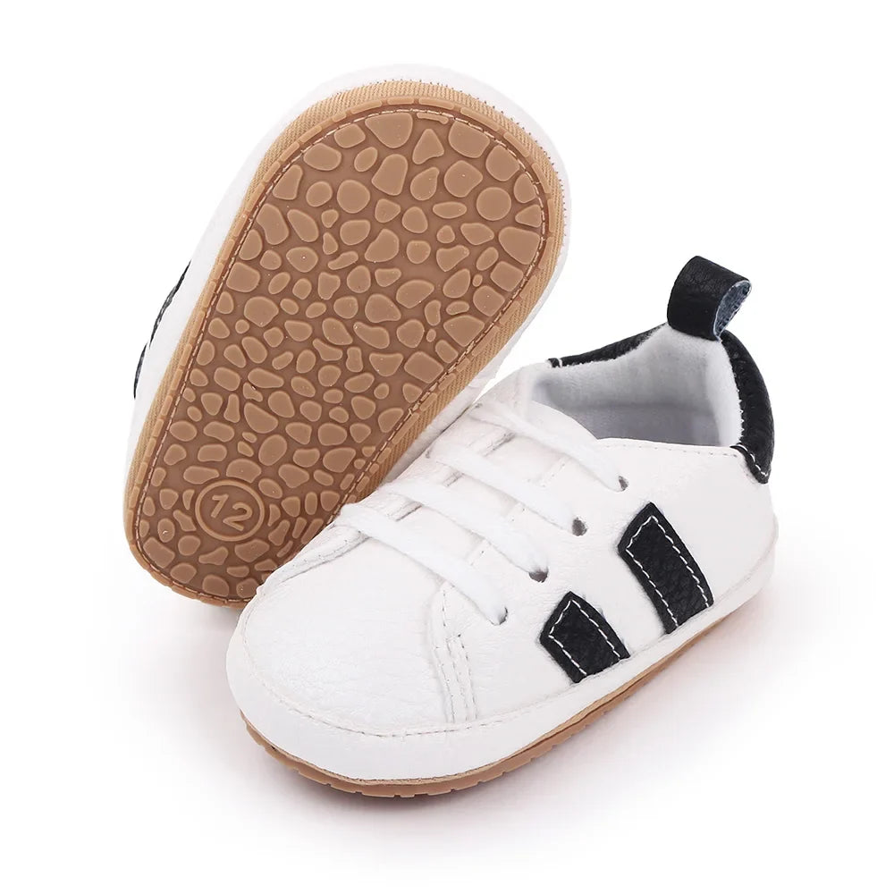 Baby Casual Shoes Non-slip Sole and PU for Toddler Boys and Girls Outdoor Walking Sneakers