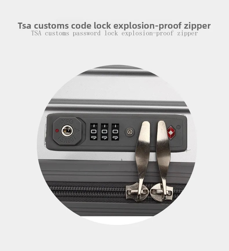 Magnesium Aluminum Alloy Luggage Set, 20" Carry-On & 28" Travel Suitcase with TSA Lock, Lightweight Durable