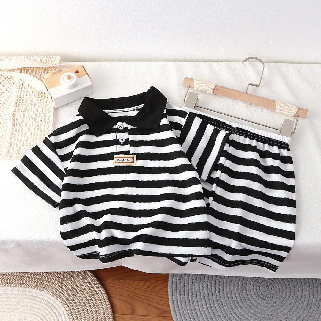 Boys Polo Shirts+Shorts Clothes Sets Summer Child Casual T-shirts Shorts 2pcs Sports Suit For Baby Tracksuits Kids Outfits Set