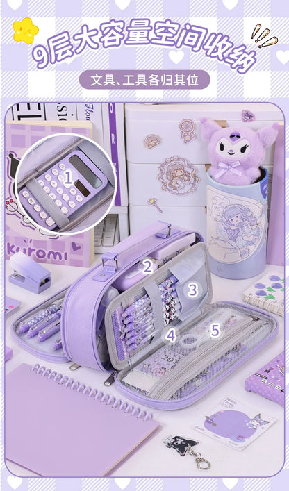 Portable Pencil Case for Students - Durable Oxford Fabric Stationery Bag with Zipper, Pen Slots & Large Storage Space