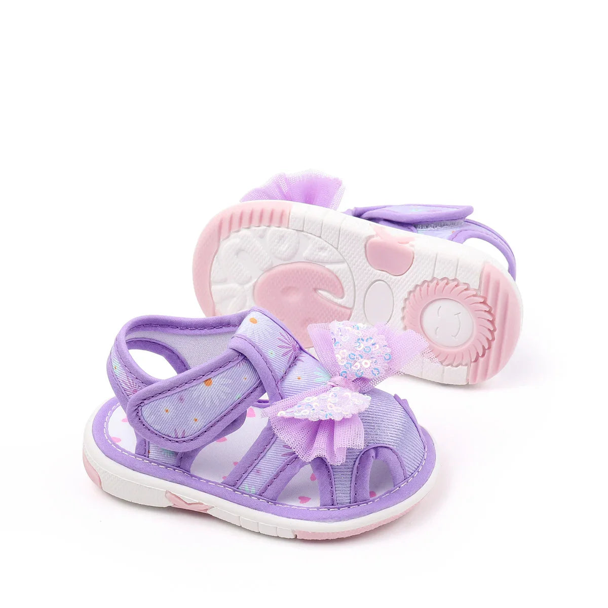 Baby Girls Baby Girls First Walking Indoor Outdoor Toddler Shoes With Squeaky Beautiful Design And Soft TPR Sole