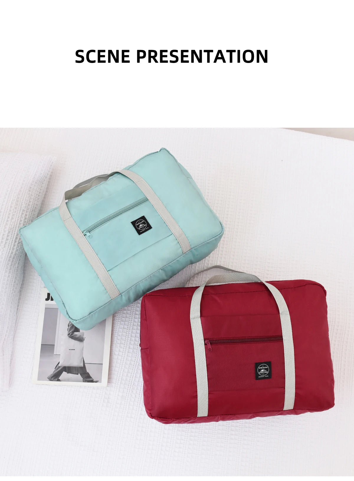 Travel Handbag, Luggage Bag, Travel Storage Bag, Large Capacity Single Shoulder Airplane Bag, Women's Waterproof Folding Bag
