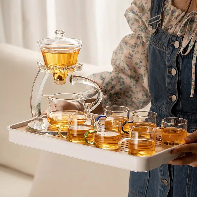 Lazy Glass Automatic Tea Set Business Gift High Borosilicate Dragon Kung Fu Teaware Sets