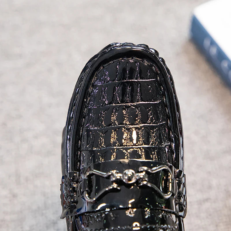 Boys Leather Casual Loafers Non Slip Buckle Shoes Bangladesh