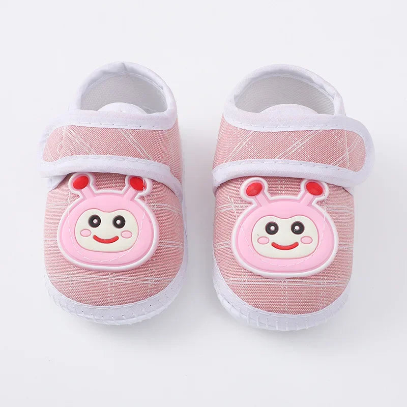 Newborn Baby Boy Girls Shoes Spring Autumn Lovely Floral Embroidery Anti-Slip Sneaker Crib Shoes Soft Cotton Cute First Walkers (Available)