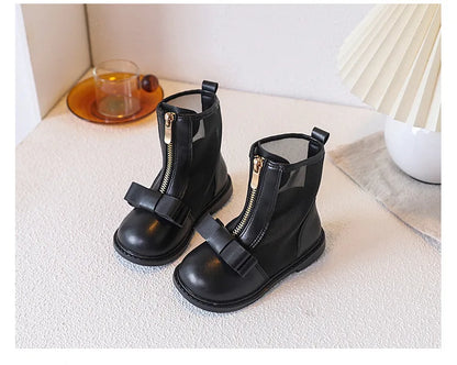 Bow Design Elegant Fashion Casual Boots for Baby  Summer New Childrens' Mesh Breathable Comfortable Princess Mid Tube Boots