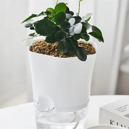 ABHZ-Hydroponic Automatic Water Absorption Succulent Flower Pot Self-Watering Flower Pot Hydroponic Lazy Flower Pot