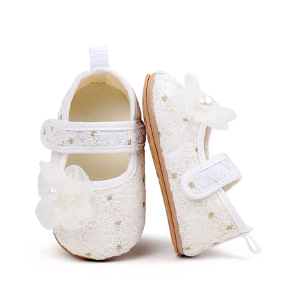 Baby Girls Princess First Walking Toddler Shoes With High Quality Embroidery Design And TPR Sole For 0-18M Baby