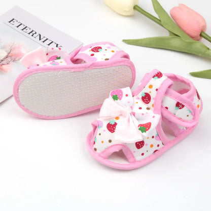 Newborn Infant Baby Girl Princess Bowknot Sandal Sneakers Toddler Soft Crib Walkers Casual Shoes