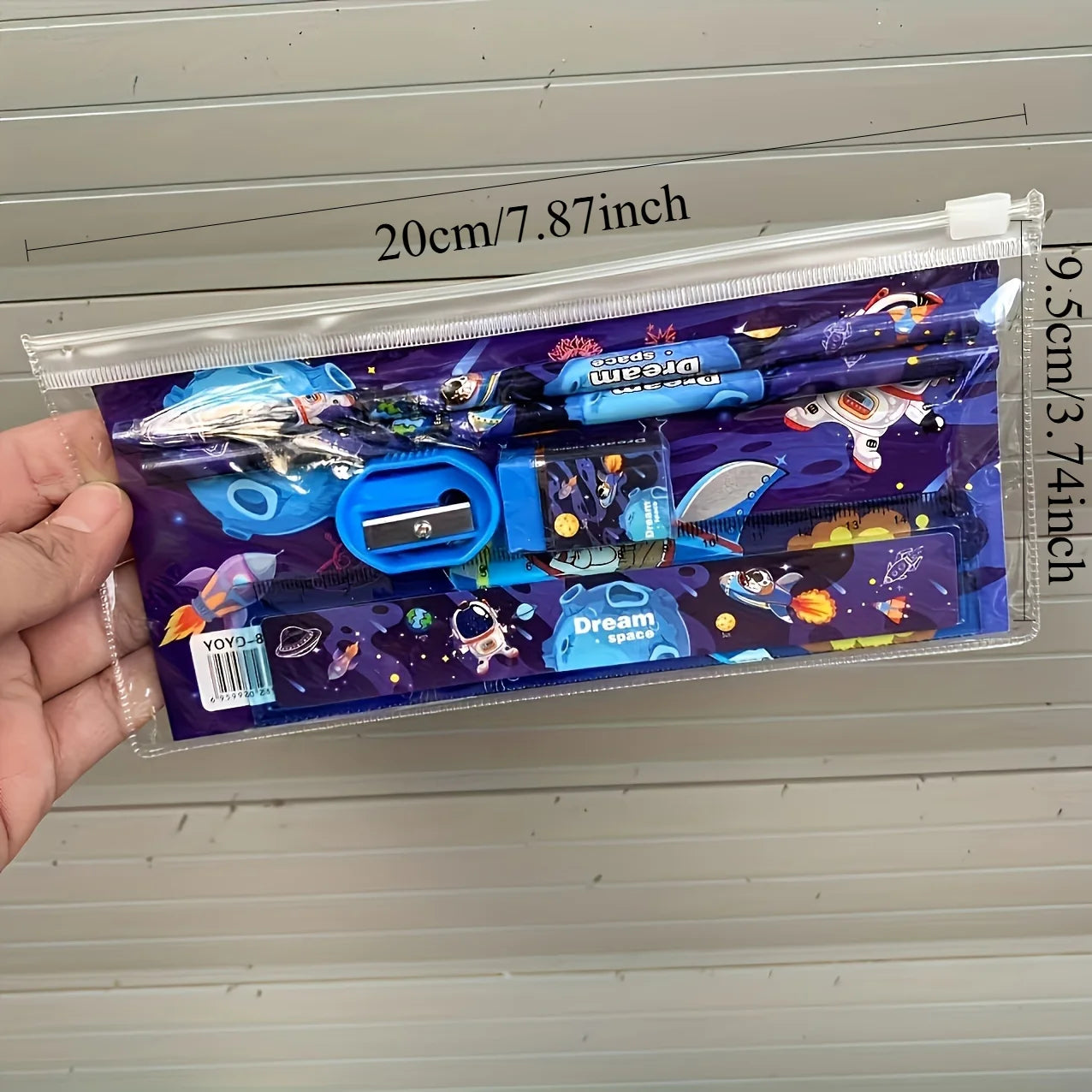 Animal Themed Stationery Set Portable Gift Box, Includes Pencil, Eraser, Pencil Sharpener, Ruler School Supplies Set