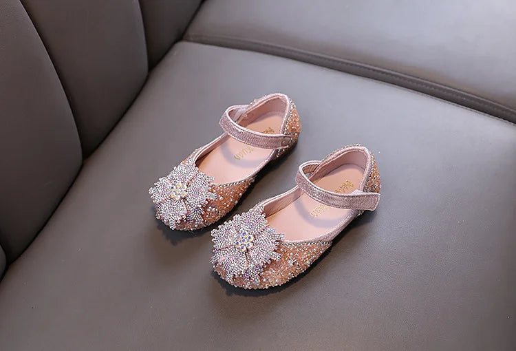 Spring Autumn Kids Fashion Leather Shoes 2025 New Girls Causal Performance Shoes Shallow Princess Ballet Children's Flat Shoes