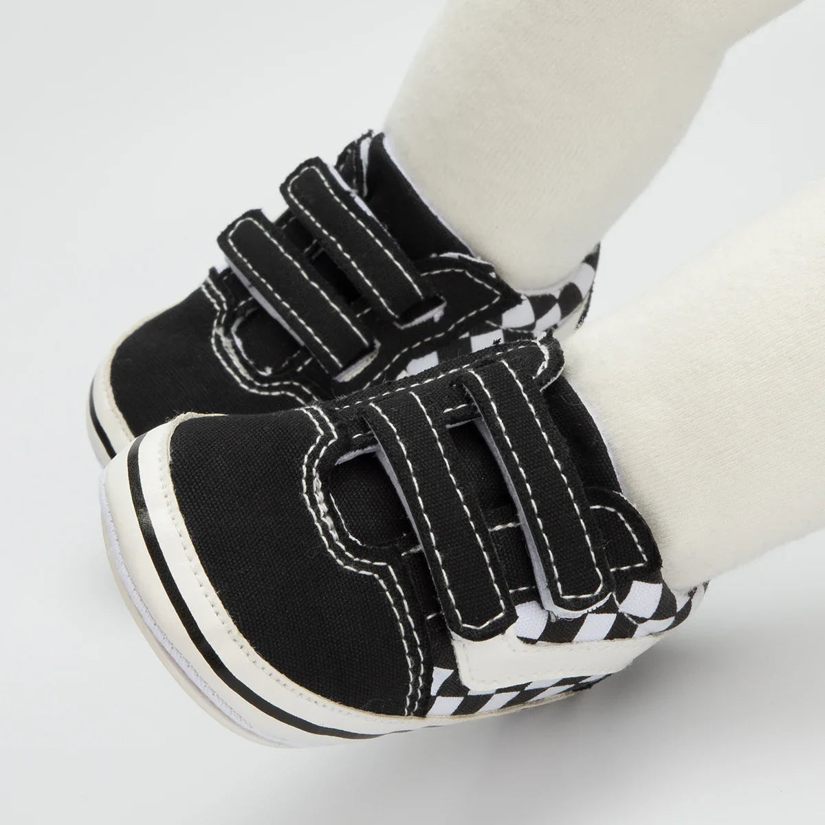 Baby Boy Girl Shoes Canvas Sneakers Non-slip Rubber Sole Plaid Streaks First Walkers Infant Baby Unisex Casual Shoes