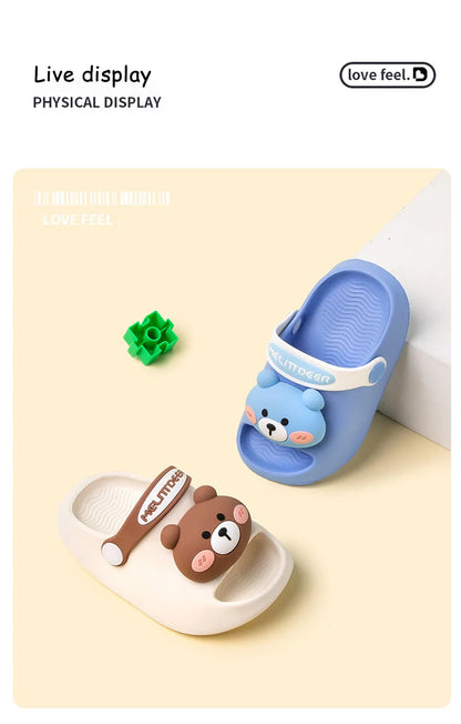 Newborn Baby Slippers Kids Shoes Summer Cute Animal Cartoon Bear Boys Girls Infant Child Comfortable Non-slip Sandals Kids Shoes
