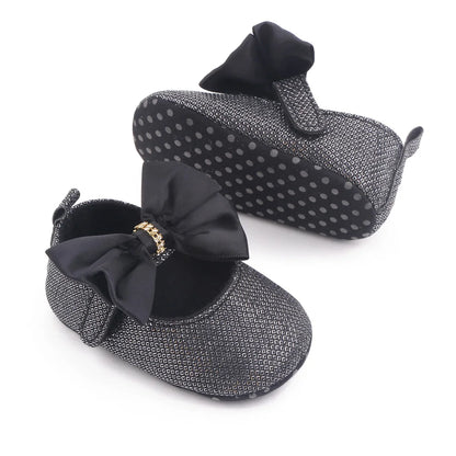 Spring Autumn Beautiful Baby Girl Princess Shoes Soft Soled Butterfly Bowknot Fashion Design Solid Newborn Prewalker Shoes