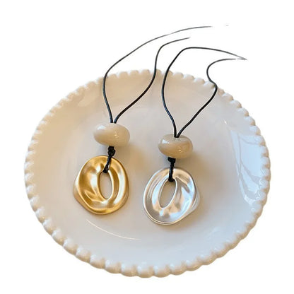 New Irregular Pendant Necklace for Women Exquisite Simple Rope Chain Long Necklace Adjustable Casual Versatile Accessories Gifts