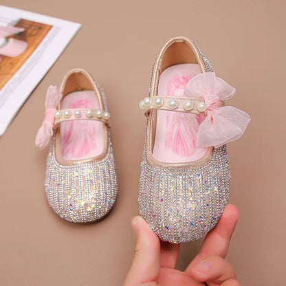 Princess Girls Shoes Children's Small Leather Shoes The New Paragraph in The Spring Baby Crystal Single Girl Soft Bottom Shoes