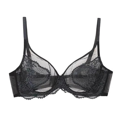 Seamless Lace Bra Breathable Ice Silk Unlined Brassiere Underwear Women's Sexy Push Up Wire Free Ultra-thin Bralette Lingerie