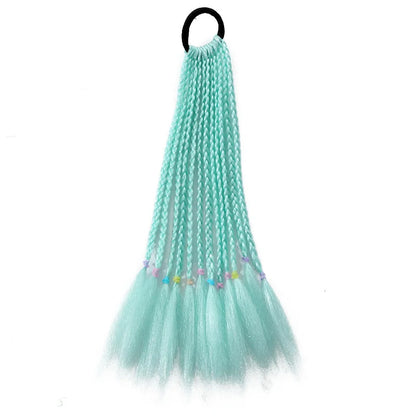 Girls Dirty Braids Colorful Twist Tie Wigs Ponytail Kids Hair Accessories Headbands Rubber Bands Princess Headwear