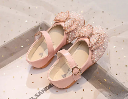 Children Princess Shoes Glitter Party Wedding Shoes for Girls Fashion Rhinestone Toddlers Ballet Flats Causal Kids Leather Shoes