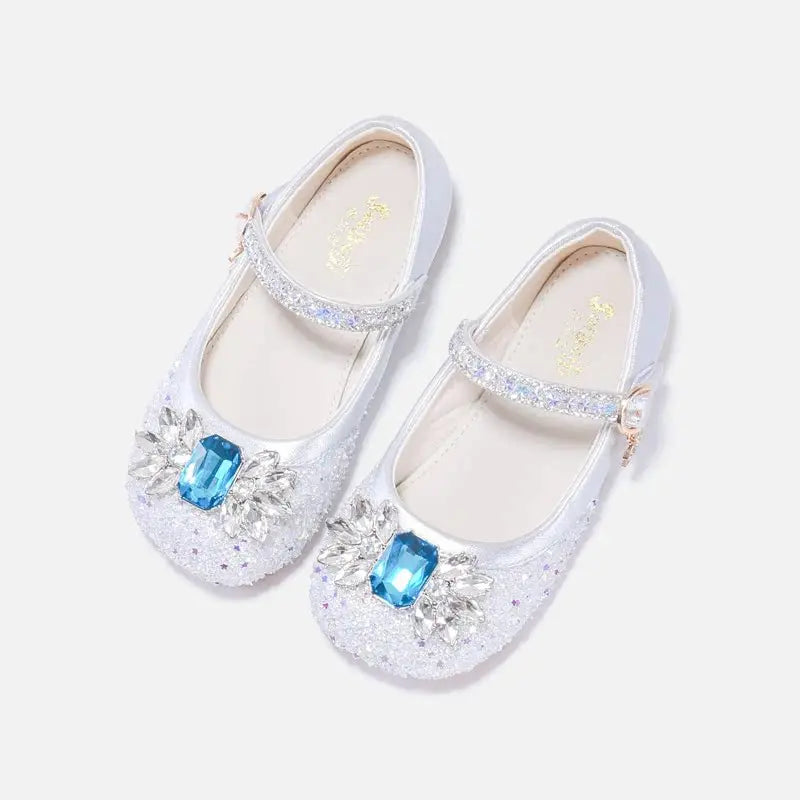 Girl princess shoes in pink and white are suitable for girls' performance dress up, school shoes, children's flower girl perform
