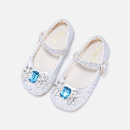 Girl princess shoes in pink and white are suitable for girls' performance dress up, school shoes, children's flower girl perform
