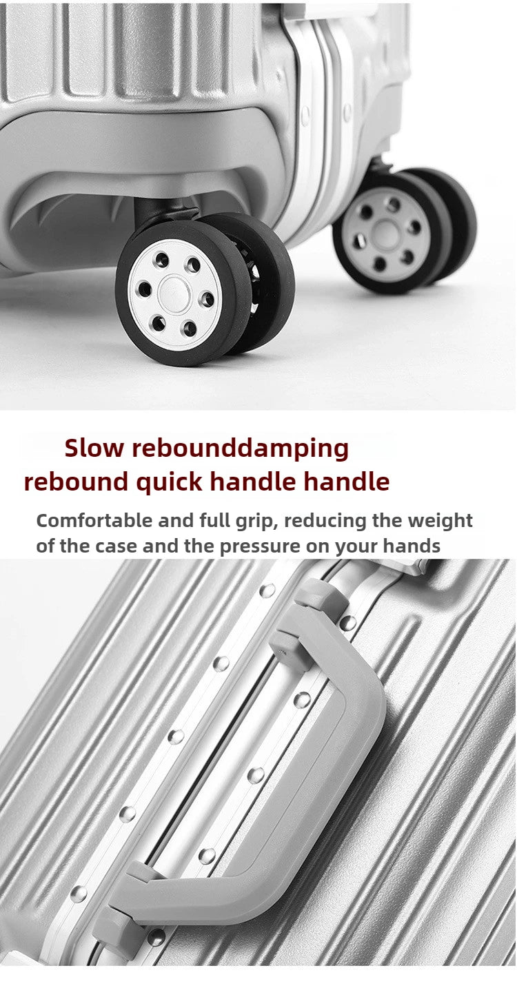 Magnesium Aluminum Alloy Luggage Set, 20" Carry-On & 28" Travel Suitcase with TSA Lock, Lightweight Durable