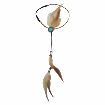 Gypsy Fashion Beautiful Boho Style Feather Headband Headdress Tribal Hair Feather Rope Headpieces Hippie Party
