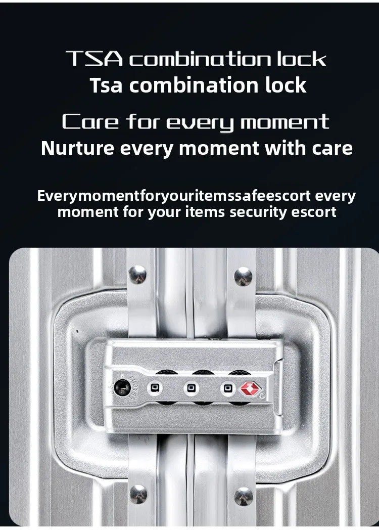 Magnesium Aluminum Alloy Luggage Set, 20" Carry-On & 28" Travel Suitcase with TSA Lock, Lightweight Durable