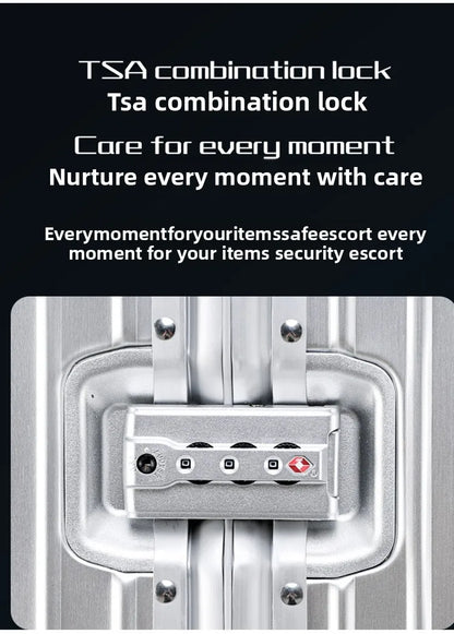 Magnesium Aluminum Alloy Luggage Set, 20" Carry-On & 28" Travel Suitcase with TSA Lock, Lightweight Durable