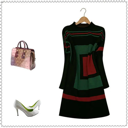 Western Style Sweater Dress Lazy Style Loose Fitting Women's Clothing Fashionable Knitted Mid Skirt for Women