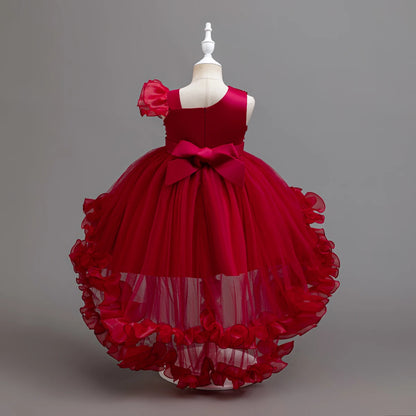 Flower Girl Party Dresses Wedding Birthday Trailing Princess Dress For Kids Graduation Pageant Bridesmaid Kids Costume