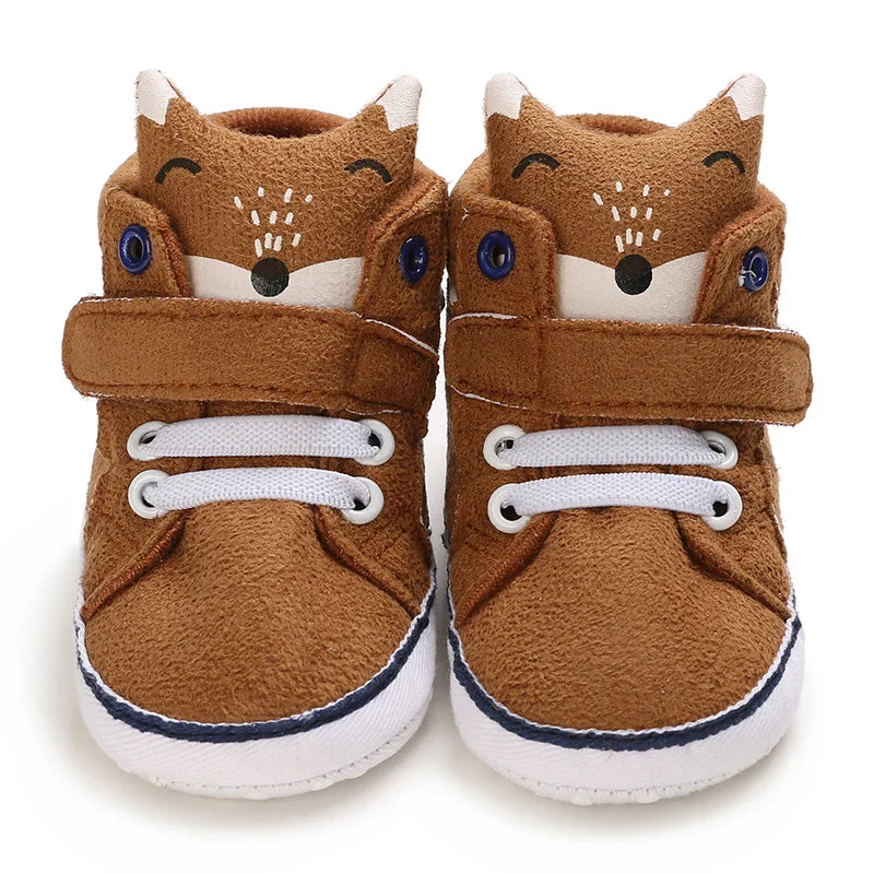 Autumn and Spring Brown Baby Sneakers for Boys 0-12 Months First Walking Shoes