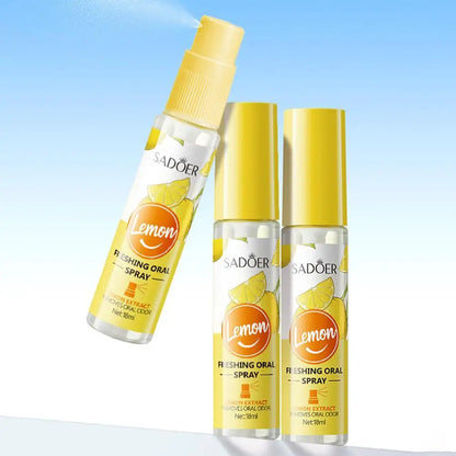  SADOER 1PCS Protable Fragrance Lemon Oral Fresh Mouth Breath Spray Fresh Bad Breath Spray No Eliminate Alcohol N9A8
