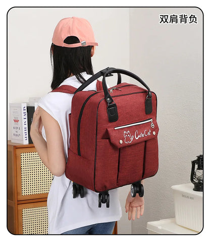 Portable Travel Luggage Bags 4 Wheels Big Capacity Unisex Trolly Travel Duffels Men New Rolling Suitcase Women Wheel Travel Bags