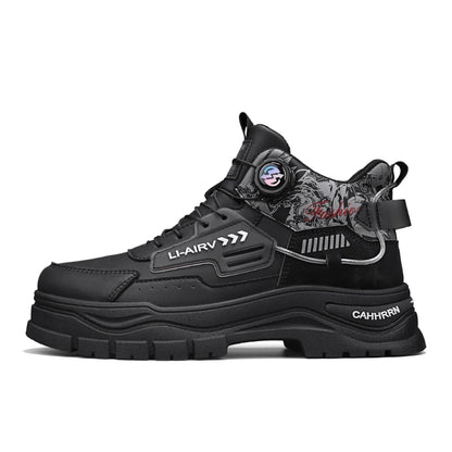 Men's Casual Outdoor Boots Fall Breathable Trendy Versatile Leisure Knob Board Shoes Anti-slip Riding Fashion Sneakers