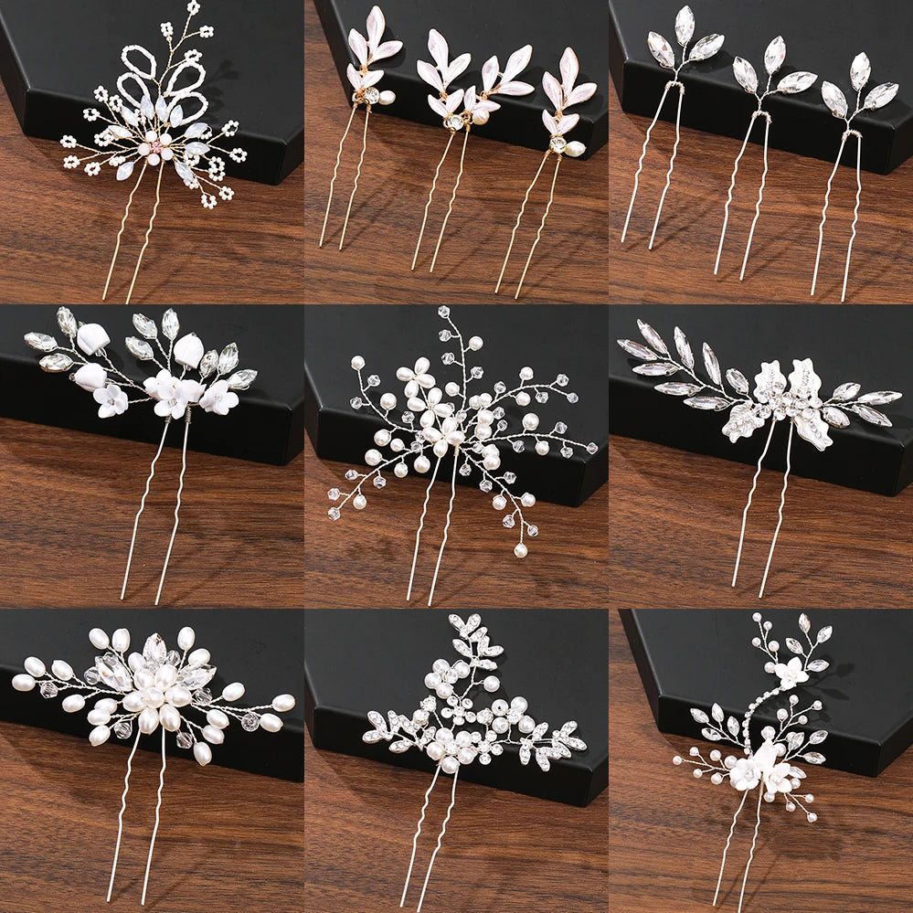 Hair Pins Hair Accessories For Women Wedding Accessories Hair Clips Jewelry Pearl Rhinestone Flower Hair Clip Pins Headpiece